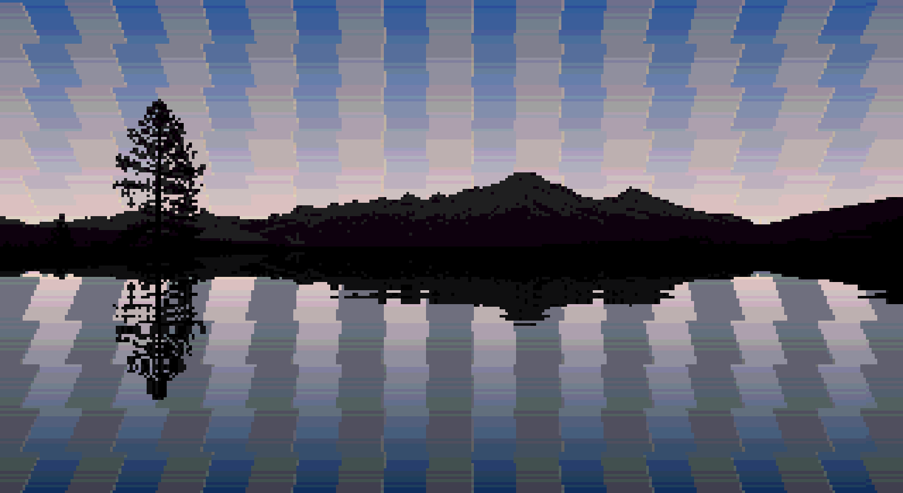 Replacing the clouds with vertical stripes to visualise the horizontal scaling