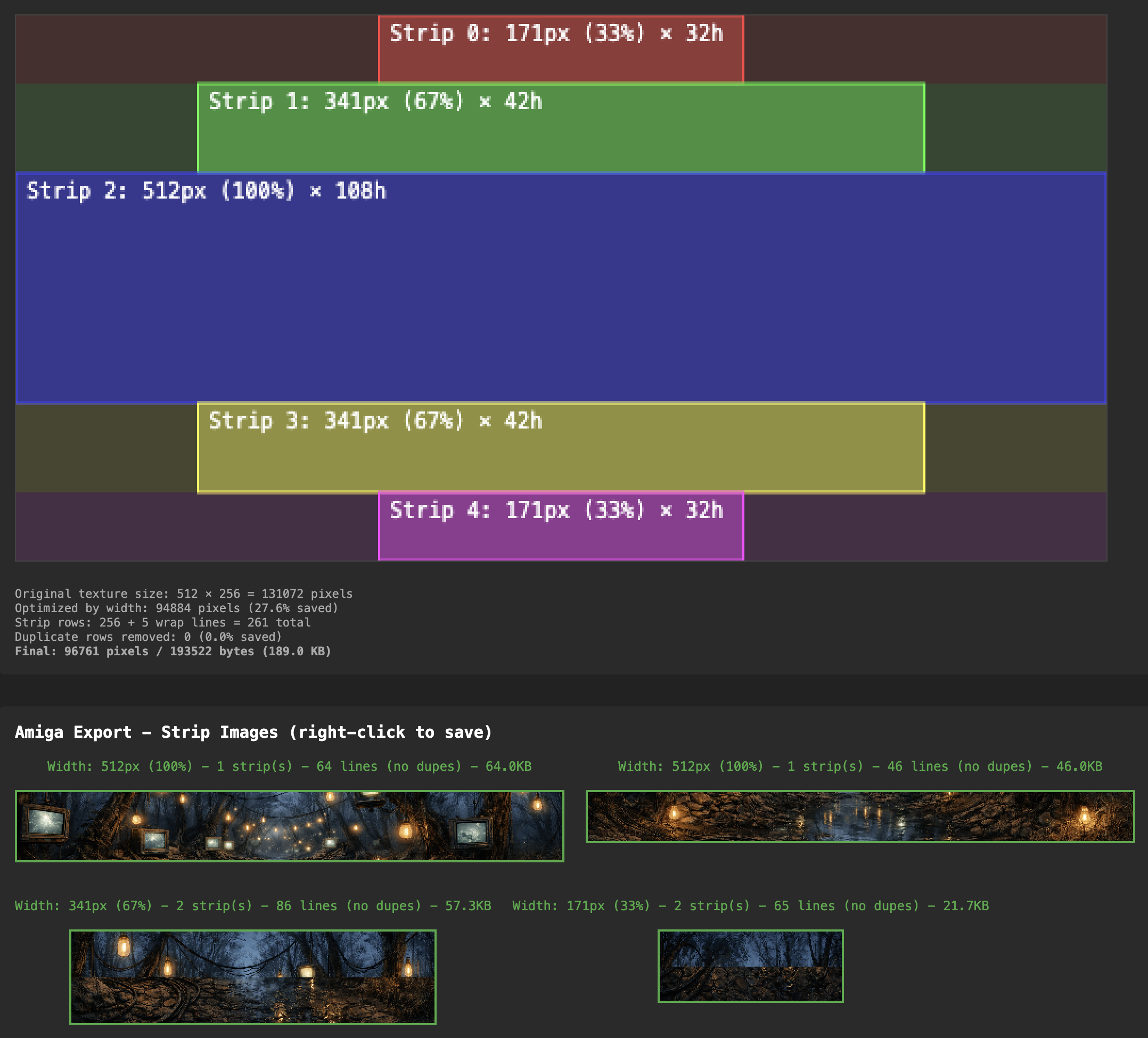 Strip calculated regions
